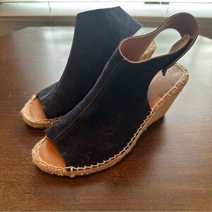 275 Central Blue Suede wedge Espadrille Sandal